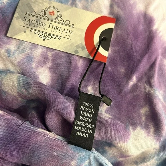 Sacred Threads Tye-Dye Poncho Blouse. 223120/4.  RD/RD - Picture 4 of 4